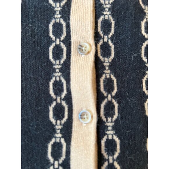 Ann Taylor XS Cardigan Sweater Black Chain Pattern Button-Up, Black Label,  New - Picture 5 of 8
